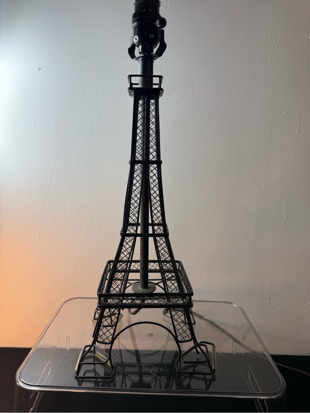 Black Eiffel Tower Wire Table Lamp by